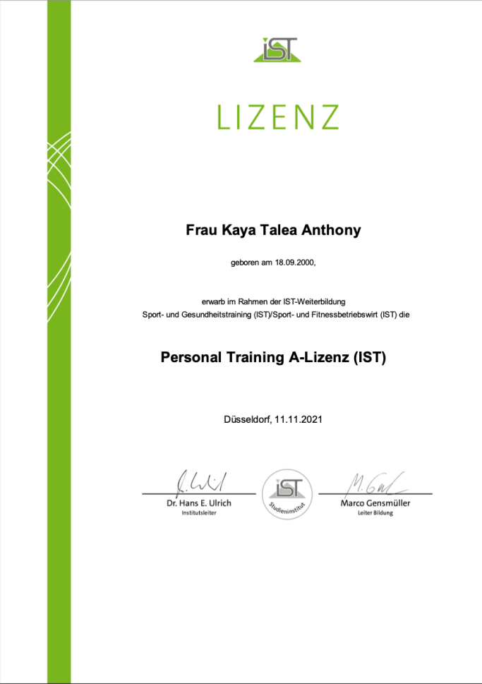 Personal Training A-Lizenz